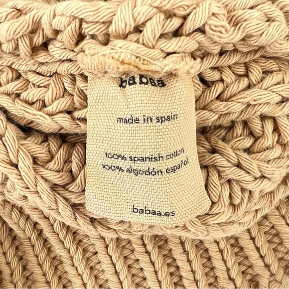 Babaa Jumper No18 Clay Pot Jumper - Beige Tan Thick Rib Cotton Knit Sweater - Picture 9 of 11